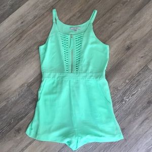 Naked Zebra Mint Romper
